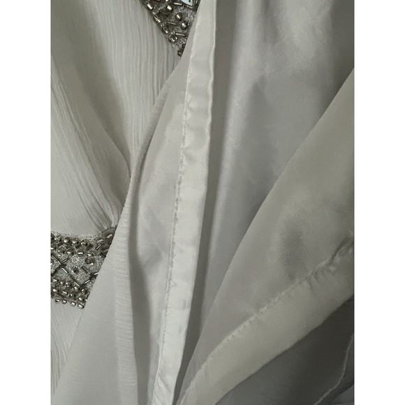 DG2 Diane Gilman Sequin  Bead Embellished White Tunic size S Summer Glam Chic - Picture 8 of 12